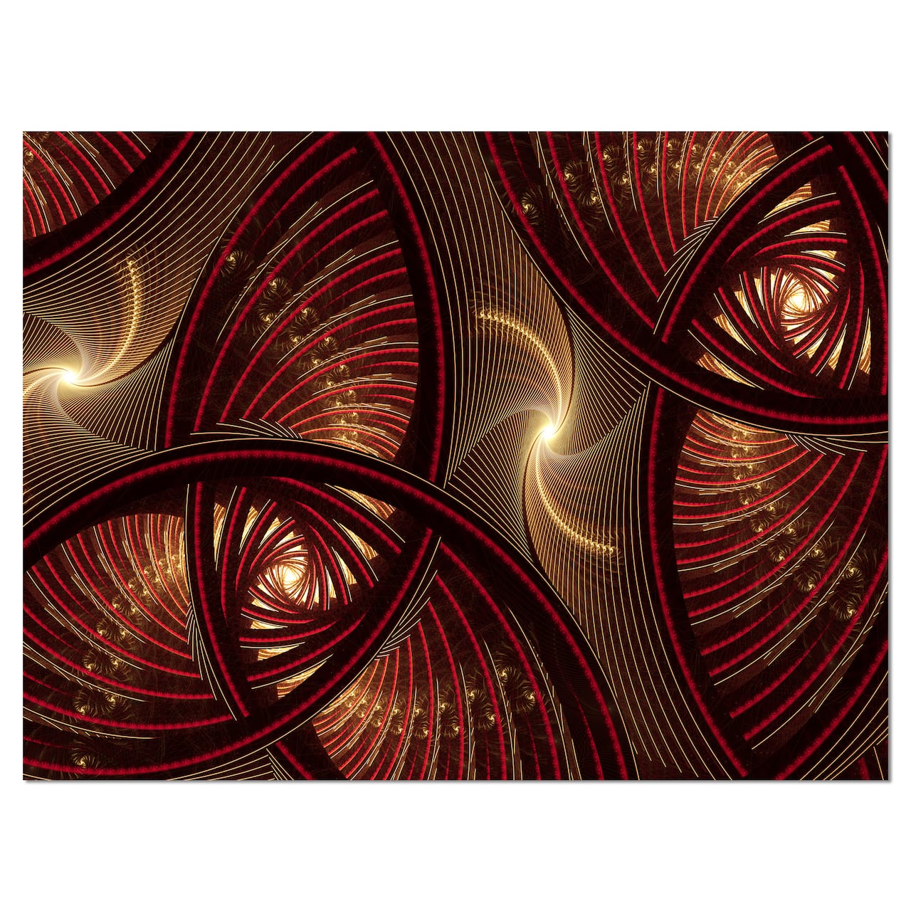 Designart - Brown Symmetrical Fractal Pattern - Floral Canvas Art Print